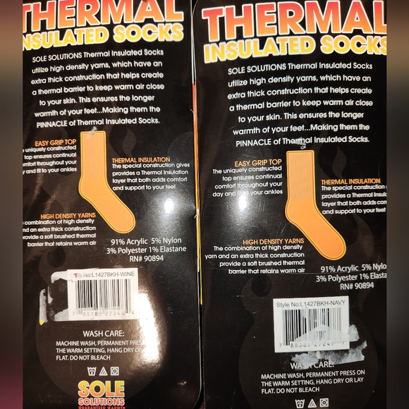 Sole solutions thermal socks. 2 pair - Picture 3 of 4